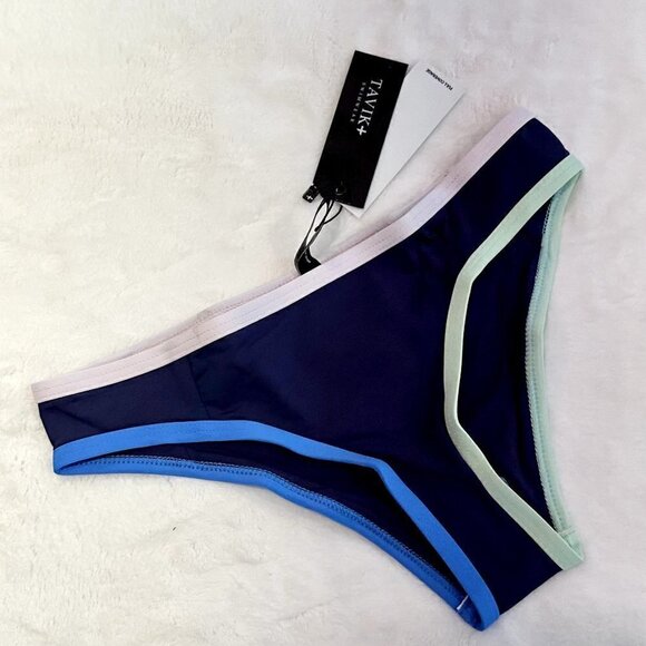 NWT Tavik Jayden Full Swim Bikini Bottom Color Blocked Cobalt - XS - Picture 2 of 8